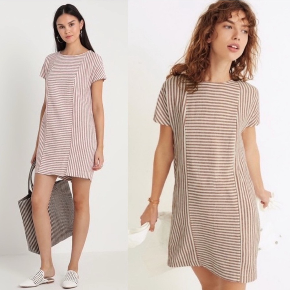 Madewell G5305 Rust White Stripe Play Button Back… - image 1